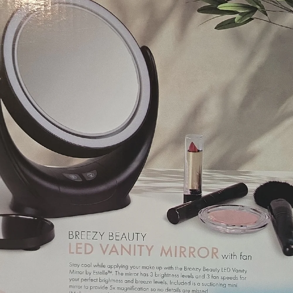 Black LED Vanity Mirror with Fan